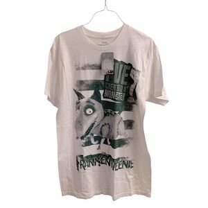 Disney x Tim Burton Frankenweenie White T Shirt Crew Neck Goth Cute Y2K